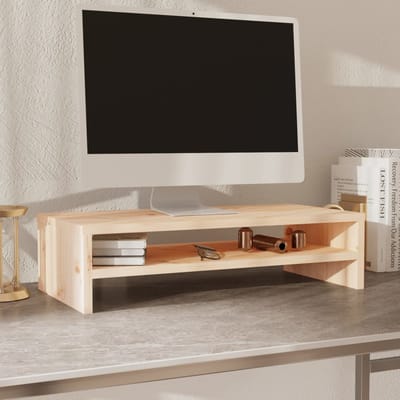 vidaXL - Monitorstandaard - 50x24x13 - cm - massief - grenenhout