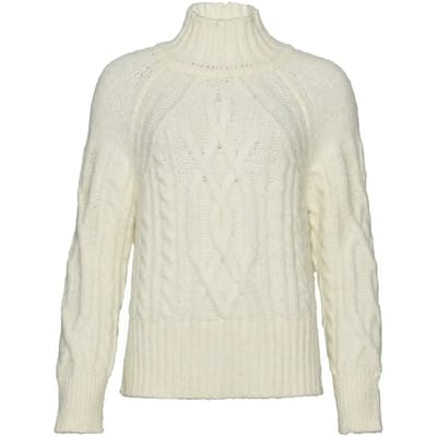 Superdry - Gebreide kabeltrui met hoge hals - Dames - Sweaters