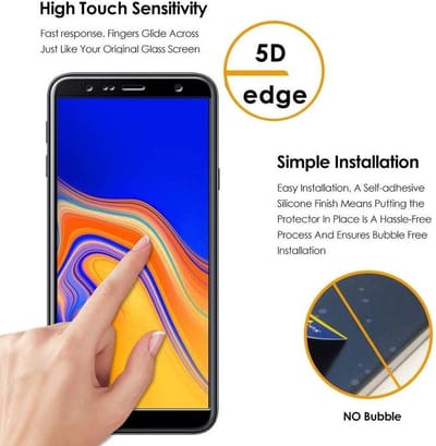 Volledige dekking Screenprotector Glas - Tempered Glass Screen Protector Geschikt voor: Samsung Galaxy J4 Plus 2018  - 1x
