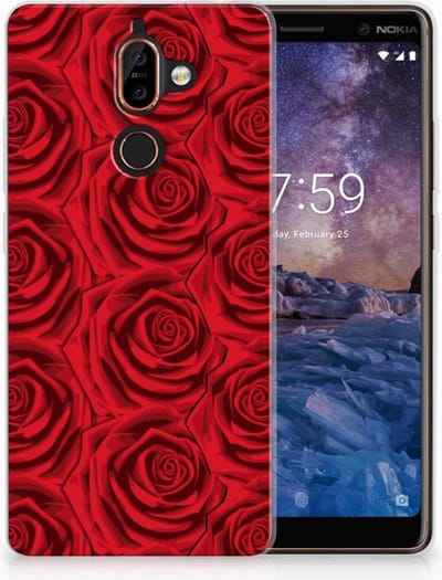 Nokia 7 Plus TPU Case Red Roses