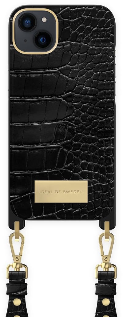 ideal of sweden phone necklace case ss22 geschikt voor Apple iphone 14 plus black croco