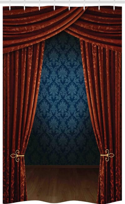 ABAKUHAUS Victoriaans Smal Douchengordijn – 120x180 cm, Burgund