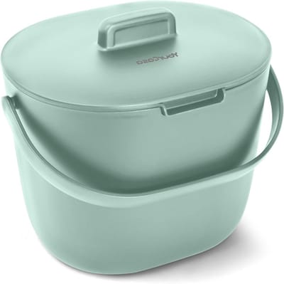 YourCasa Biologische afvalemmer voor keuken, 3,6 liter, composteemmer, voor dagelijks biologisch afval, vaatwasmachinebestendig, geurbestendig, met zeef en ergonomisch handvat