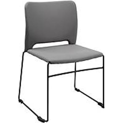 Topstar VISIT LITE bezoekersstoel, zonder armleuningen, stapelbaar tot 12 eenheden, B 440 x D 410 x H 450 mm, stof/staal, grijs/zwart, 4 eenheden