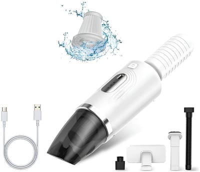 Draadloze Handstofzuiger – Krachtige Zuigkracht 6000Pa – Oplaadbare Mini Stofzuiger – Voor Auto, Huis en Meubels – Wit