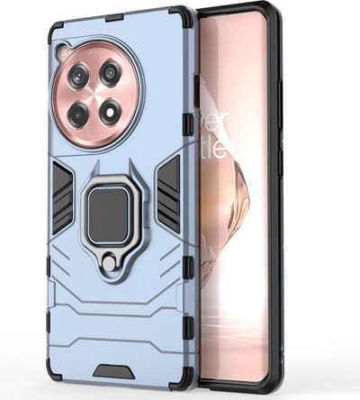 Coverup Hoesje - Geschikt voor OnePlus 12R Hoesje - Coverup Ring Kickstand Back Cover - Lichtblauw