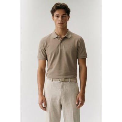 Dstrezzed Ds_bowie Button Polo Vintage Khaki Vintage Khaki Größe: L | Poloshirts Outlet | Herren | Braun