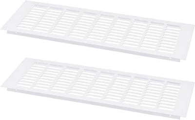 Ventilatieafdekking Aluminium - Ventilatierooster Jaloezieën - Luchtcirculatie Verbeteren - Antislip Groefdesign - 450 x 150 mm - Wit