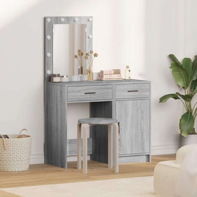 vidaXL - Kaptafel - 2 - st - Grijs - 50 - x - 41 - x - 135 - cm - Bewerkt - hout