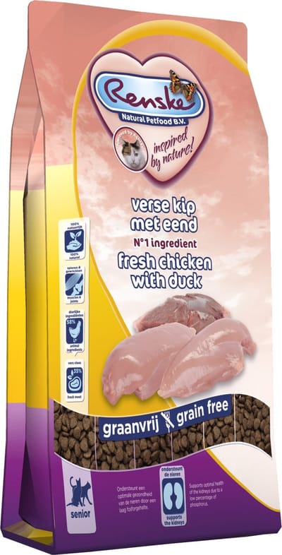 Renske Kat Senior Verse Kip&Eend - Kattenvoer - 1.5 kg