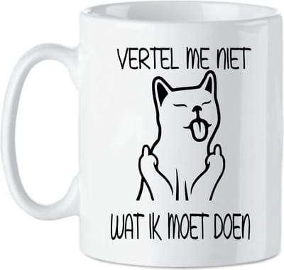 Koffie beker - thee mok tekst vertel met niet wat ik moet doen - grappige kat