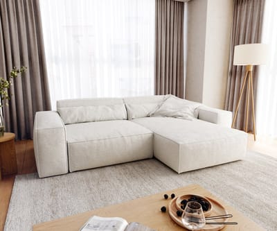 Hoekbank Sirpio XL 270x170 cm bouclee crème-wit recamiere variabele