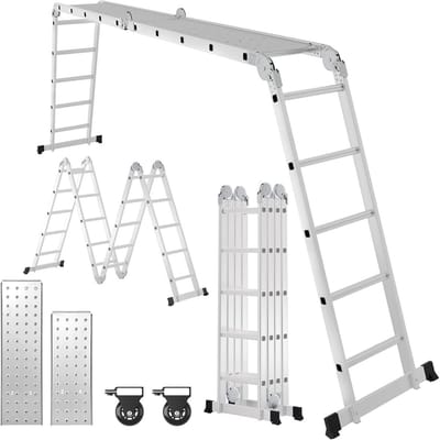 Multifunctionele ladder - Vouwladder platform - Klussen en onderhoud - 7-in-1 configuraties - 582 meter - Aluminium