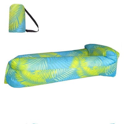 Chaise longue de plage Air Portable Canapé-lit gonflable Meubles Repos Chaise inclinable Équipement de camping Chaises longues de jardin extérieures à 2 places 205x70cm blue