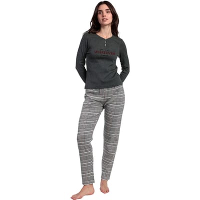 Pyjama-sets Admas Pyjama broek top lange mouwen Houndstooth