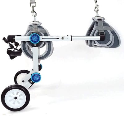 Hondenrolstoel Achterpoten - Hondenhulpmiddel Mobiliteit - Huisdier Ondersteunen - Verstelbaar Aluminium Frame - XS - Wit