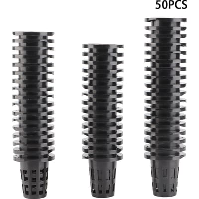 50 stuks PP Hydroponics Net Pot Zonder Aarde Cultivatie Bloemen Planten Kweek Mesh Mand Zwart zwart