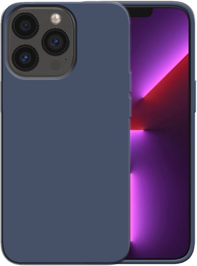Smartphonica Siliconen hoesje voor iPhone 13 Pro case met zachte binnenkant - Donkerblauw geschikt voor iPhone 13 Pro