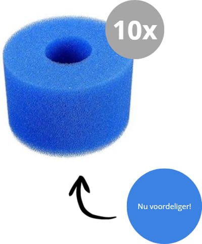 10 x S1 vervangingsfilter geschikt voor Intex Pure Spa - duurzame filters - uitwasbaar