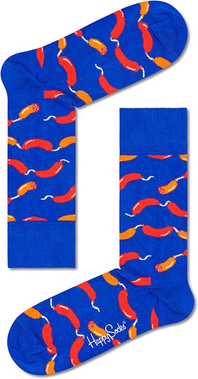 Happy Socks unisex sokken sausage blauw