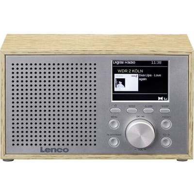 Lenco Radio op Batterijen - Compacte DAB FM Radio - Bluetooth - Houten behuizing - DAR-017WD - Noodradio - Noodpakket - Hout