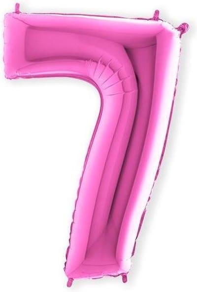 Ballon en Aluminium Chiffre 7 Rose Fushia - 102 Cm Grabo