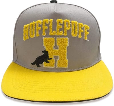 Harry Potter College Hufflepuff Cap grijs-geel Katoen Unisex - Fan merch, Film, Hufflepuff