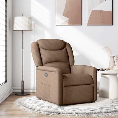 vidaXL - Fauteuil - verstelbaar - stof - bruin