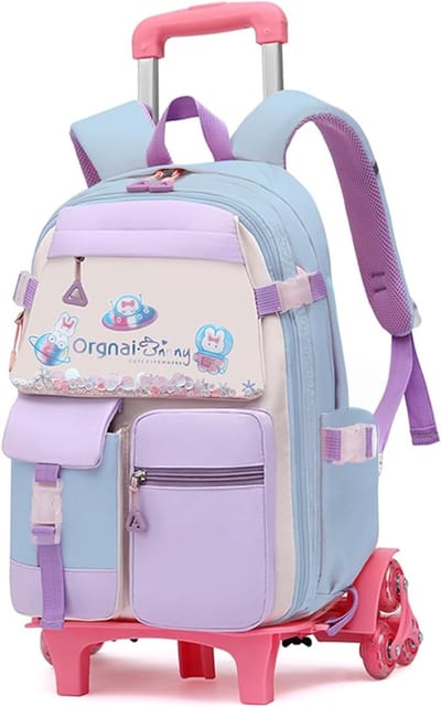ECTEATOY® Kinder rugzak - Kinder trolleyrugzak - Schooltas op Wielen voor Kinderen - Rugzak Meisjes - Waterafstotend rugzak - Inclusief laptoptas - Voor School & Dagje Uit