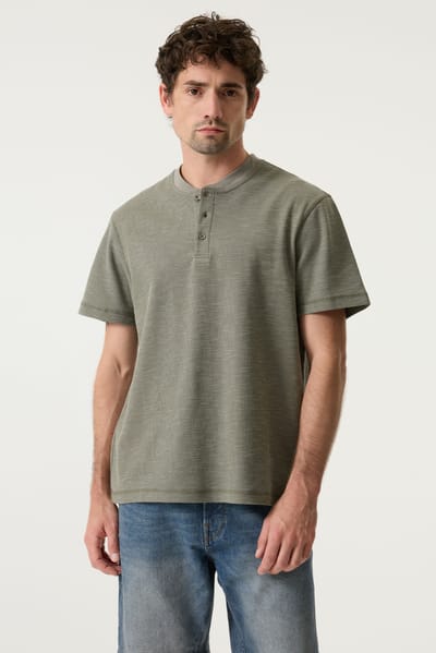 GARCIA Heren Effen T-shirt Groen Korte mouw