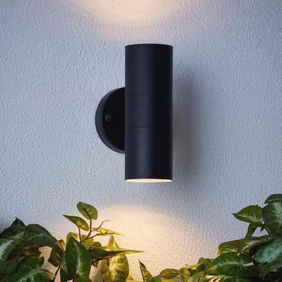 Buitenwandlamp LED met glazen bescherming - 2-vlam wandlamp IP44 - 17 cm hoog voor tuin en carport
