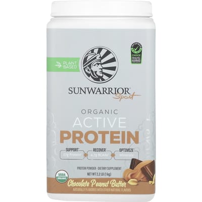 Sunwarrior, Sport, Protéine Activée Biologique, Beurre de Cacahuète Chocolat, 2,2 lb (1 kg)