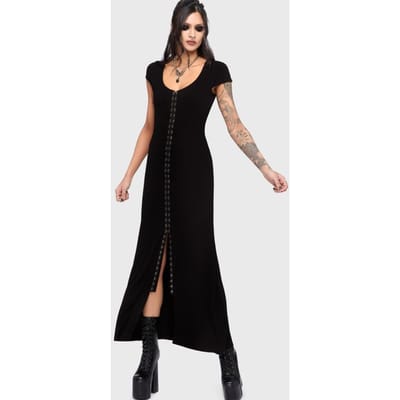 Killstar - Gothic Maxi-jurk - Chapel Blessing - Hook & Eye Maxi Dress - XS tot 4XL - voor Vrouwen - zwart