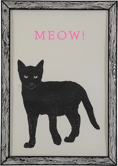 The A3 Print “MEOW” by Marke Newton Riso print A3 in envelope printed with plastic window ready to hang on