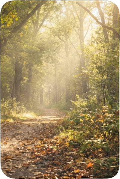 Badmat 60x90 cm - Antislip - Zonlicht - Bospad - Bomen - Badmatten voor badkamer - Badkamermat - Douchemat - Badkamer mat
