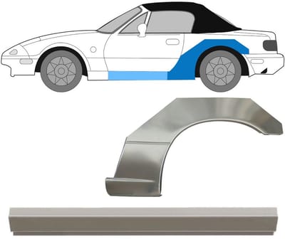 Reparatiepaneel dorpel + achterspatbord voor Mazda MX-5 1989-1998 / Links / Set