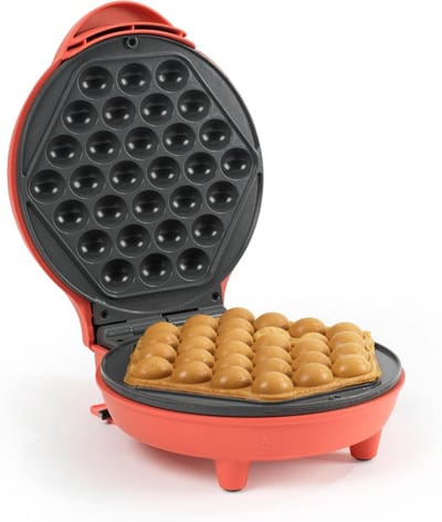 Wafelmaker - Eierwafel Apparaat - Huisgemaakte Traktaties - PFAS-vrije Platen - 18 cm Plaat - Rood