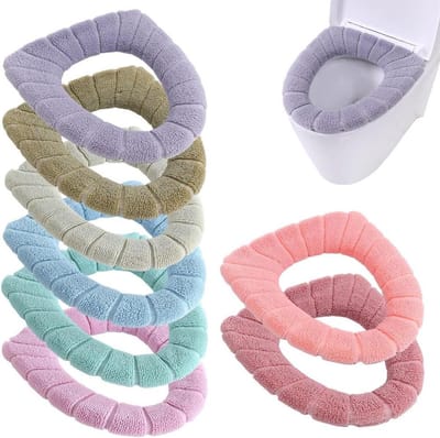 Toiletstoelhoezen Set - WC Brilhoezen - Comfort Verhogend - Zeer Elastisch Ontwerp - 8 Stuks - Gemengde Kleuren
