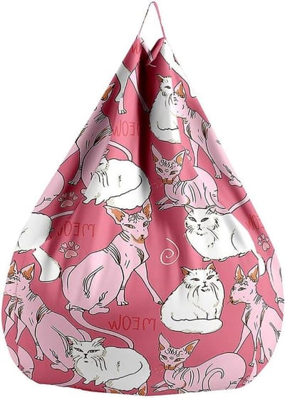 Zitzak Stoelhoes - Luie Sofa Hoes - Knuffels Opbergen - Wasbaar Katoen Linnen - 70x80cm - Haarloze Kat