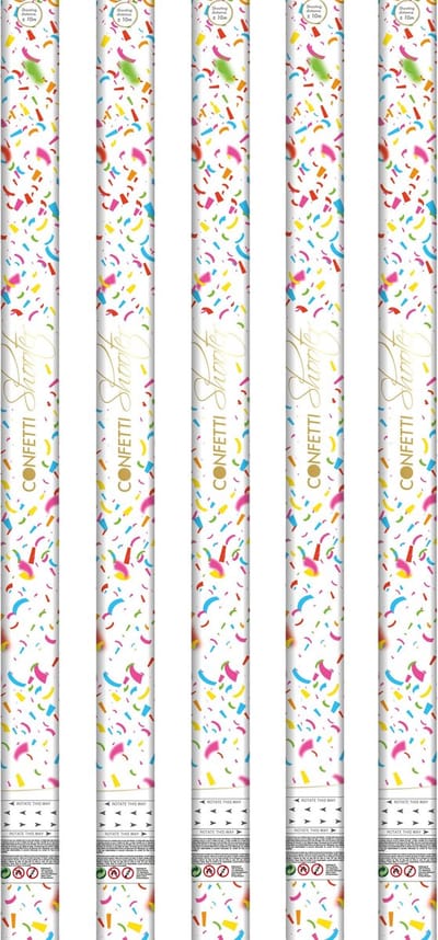 Party confetti shooters - 10x - papieren confetti - party poppers - confettikanonnen - 80 cm