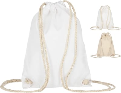 Katoenen gymtas, 21 x 29 cm, sporttas voor dames en heren, kindergym, Oeko-Tex®-gecertificeerd