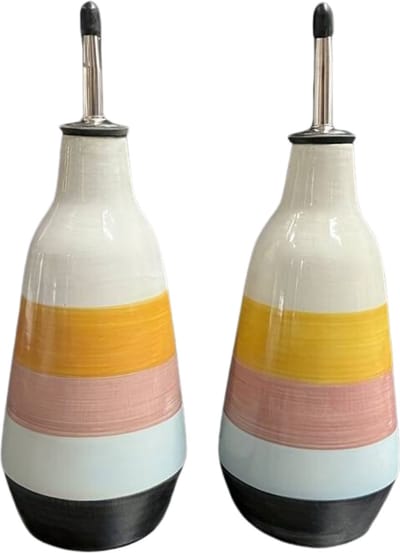 Nivard Oliefles Met Schenktuit - Schenktuit Olijfolie - Navulbaar - Oliefles Met Pipet - Olijfolie Fles - Olie Dispenser - Oil Dispenser - Oil Bottle - Keramisch