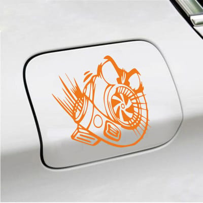 Bumpersticker - Turbo - 13 X 13 - Oranje