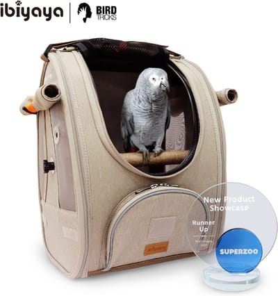 Ibiyaya X BirdTricks TrackPack - Vogelrugzak - Rugzak Voor Vogels - Met Zitstok - 30x27x42cm