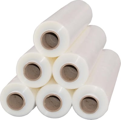 Stretchfolie Rollen - Wikselfolie Palletfolie - Verpakken Voorraden - Hoge Breukrek - 6 Rollen 2.5kg - Transparant