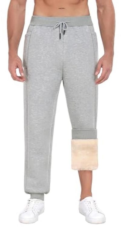Fleece Heren Joggingbroek - Warme Casual Trainingsbroek met Pockets en Trekkoord voor Workout en Lounge