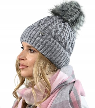 Alur - Warme Wintermuts - Grijs Pompon - Cadeau