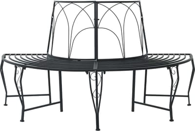 vidaXL - Boom - Bank - 4-Aantal - zitplaatsen - 160 - x - 80 - x - 89 - cm - Staal - Zwart