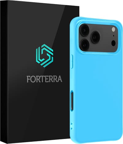 Hoesje Geschikt voor Apple iPhone 17 Pro Max - Sterk & Shockproof - Siliconen Case - Hoes Cover - Lichtblauw