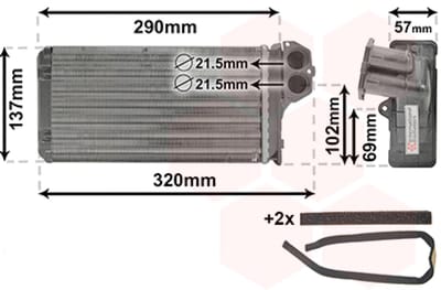 Van Wezel - KACHEL RADIATEUR VOOR PEUGEOT 307 2001-2005 6448K0